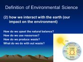 Definition of Environmental Science