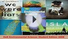 Read Holt Environmental Science Student Edition 2008 PDF